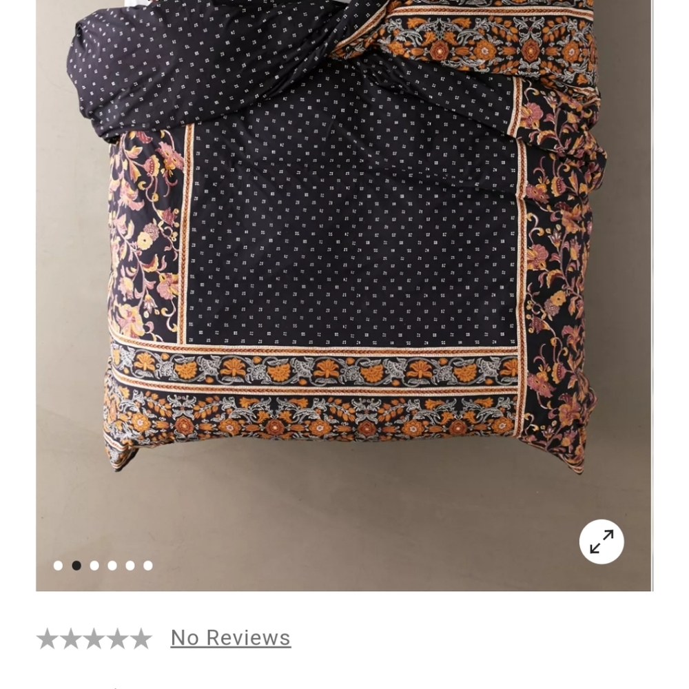 Urban Outfitters Navy, Mustard & Pink Patterned Duvet Cover